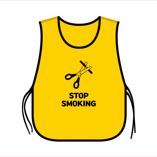 금연 캠페인 조끼  도우미조끼 노랑 앞대형+등대형